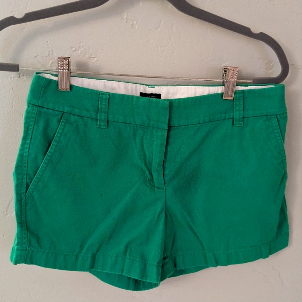 J. Crew green chino shorts size 2